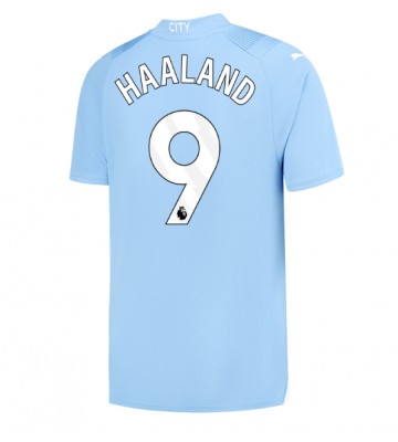Manchester City Erling Haaland #9 Koszulka Podstawowych 2023-24 Krótki Rękaw
